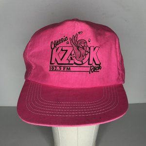 Vintage KZOK 102.5 Seattle Radio Neon Pink Snapback USA Hat